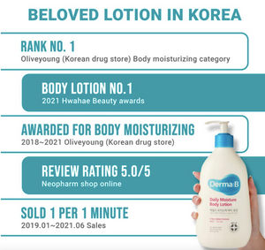 DERMA-B Daily Moisture Body Lotion 400ml