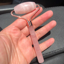 Load image into Gallery viewer, Rose Quartz Roller | Gua Sha | Rose Quartz Roller &amp; Gua Sha Set
